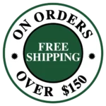 Free shipping seal on orders over $150.